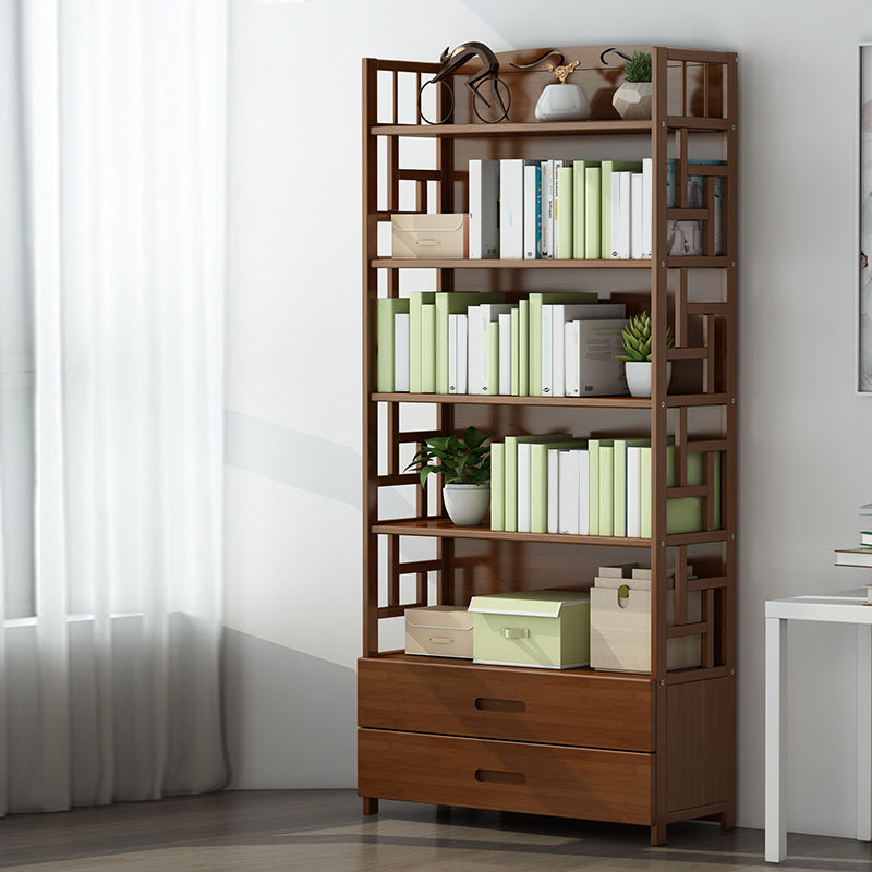 Closed Back Standard Bookshelf Engineered Wood Bookcase with Rectangular Shelves