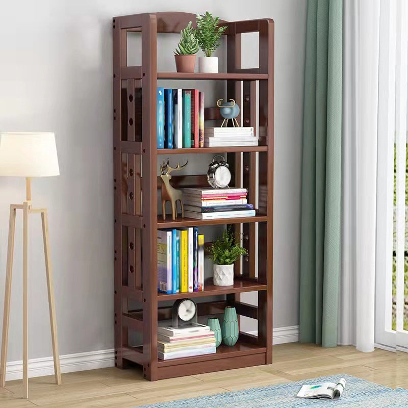 Modern Open Back Standard Bookshelf Wooden Bookcase with Shelves for Study Room
