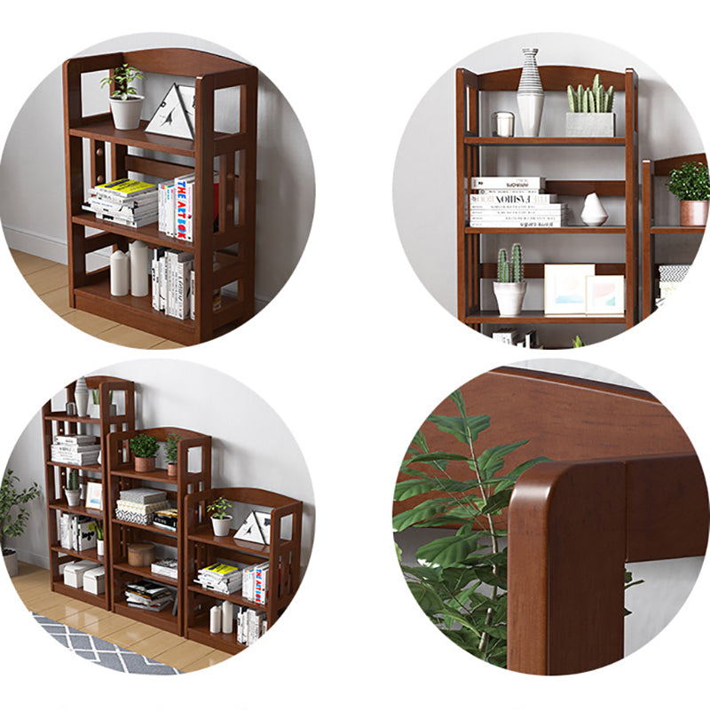 Modern Open Back Standard Bookshelf Wooden Bookcase with Shelves for Study Room