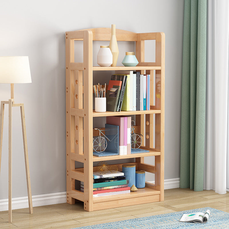 Modern Open Back Standard Bookshelf Wooden Bookcase with Shelves for Study Room
