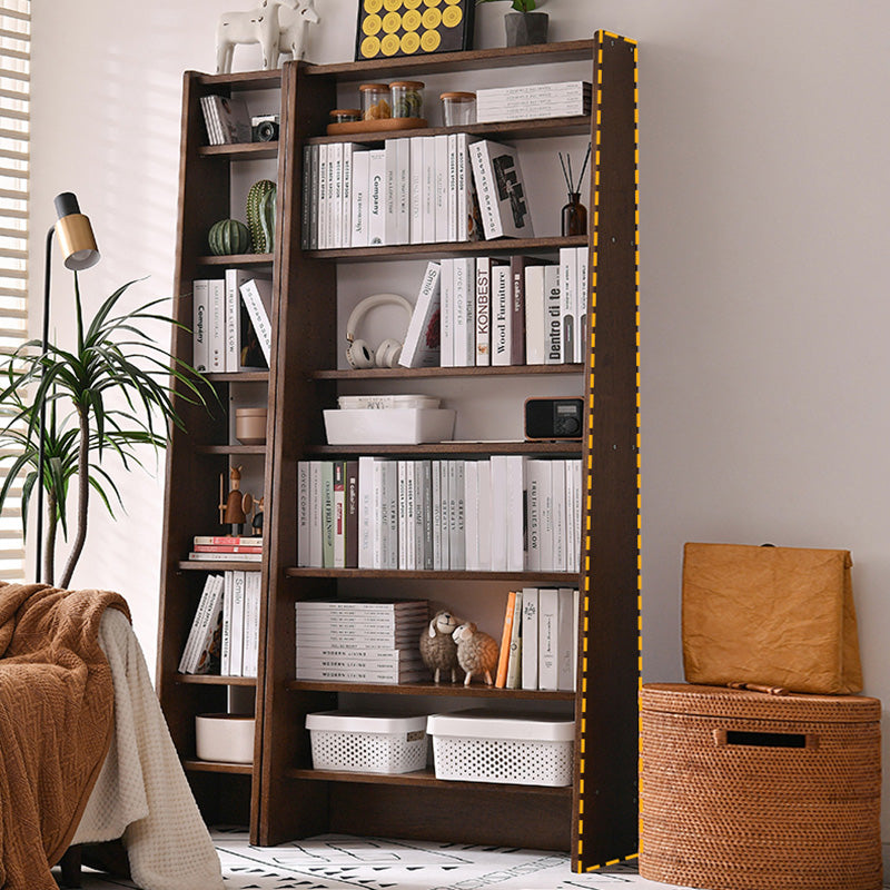 Modern Style Open Back Bookshelf Ladder Wooden Bookcase with Shelves