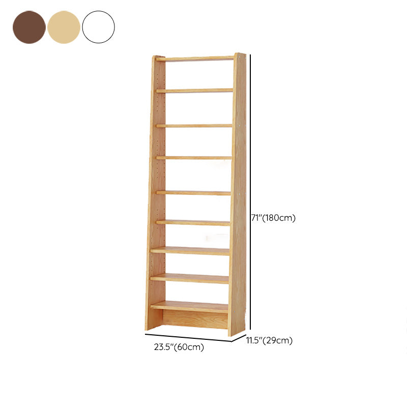 Modern Style Open Back Bookshelf Ladder Wooden Bookcase with Shelves