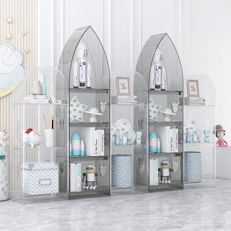 Closed Back Standard Bookshelf Acrylic Bookcase with Rectangular Shelves for Study Room