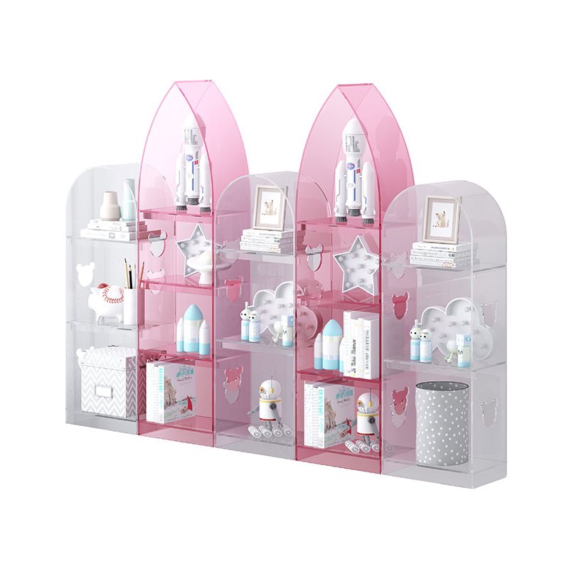 Closed Back Standard Bookshelf Acrylic Bookcase with Rectangular Shelves for Study Room