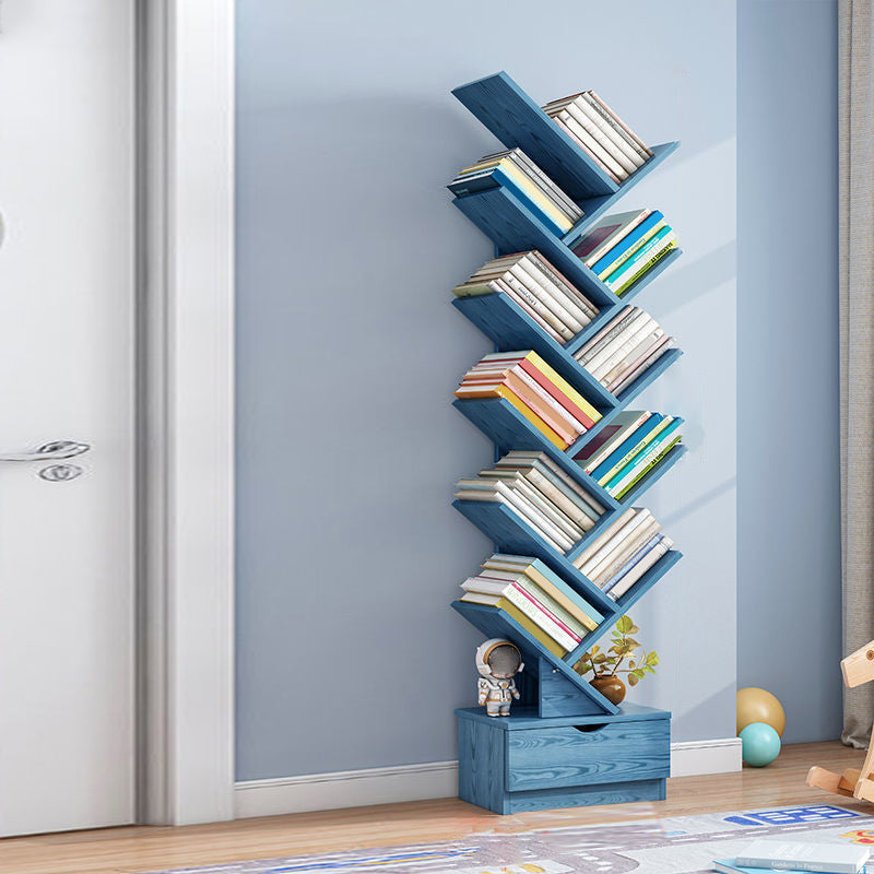 Open Back Vertical Bookshelf Engineered Wood Bookcase for Study Room