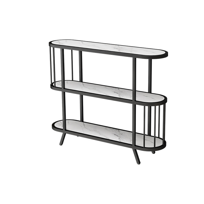 Modern Open Back Standard Bookshelf Metal Bookcase with Shelves for Study Room