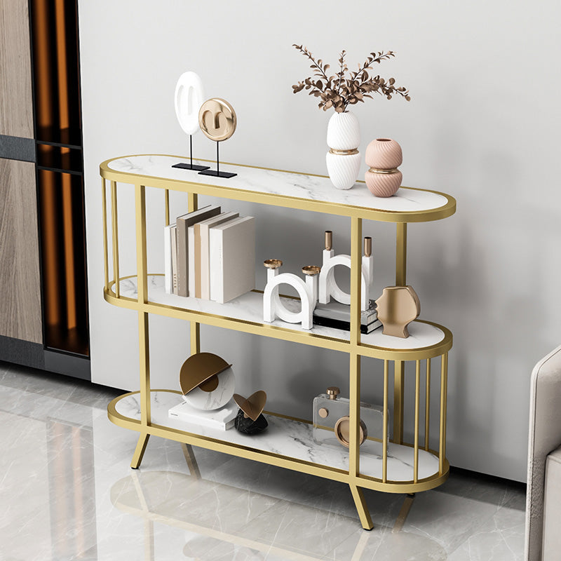 Modern Open Back Standard Bookshelf Metal Bookcase with Shelves for Study Room