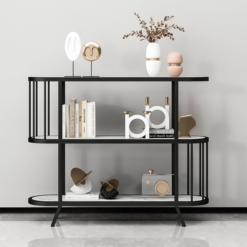 Modern Open Back Standard Bookshelf Metal Bookcase with Shelves for Study Room