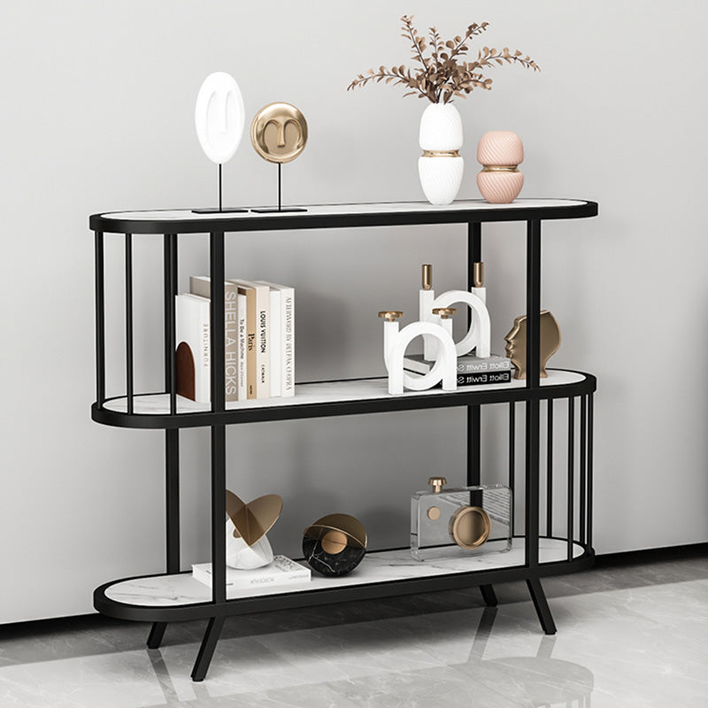 Modern Open Back Standard Bookshelf Metal Bookcase with Shelves for Study Room