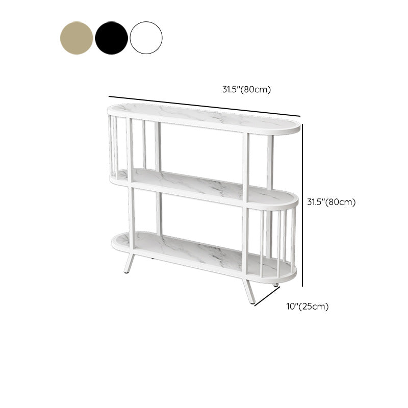 Modern Open Back Standard Bookshelf Metal Bookcase with Shelves for Study Room