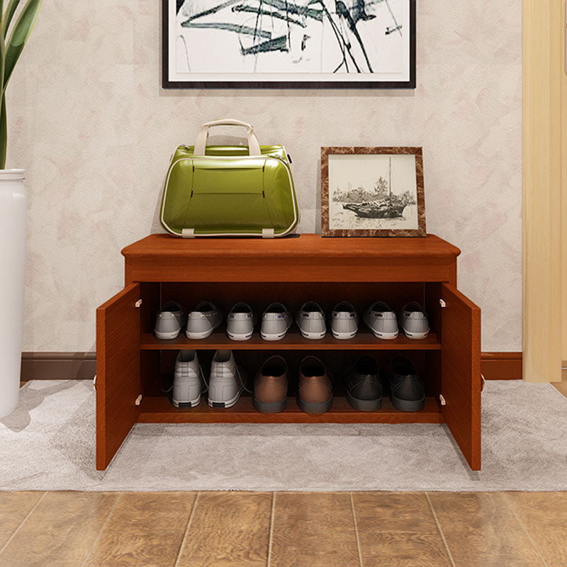 Modern Entryway Bench Wooden Seating Bench with Shoe Storage , 14" W