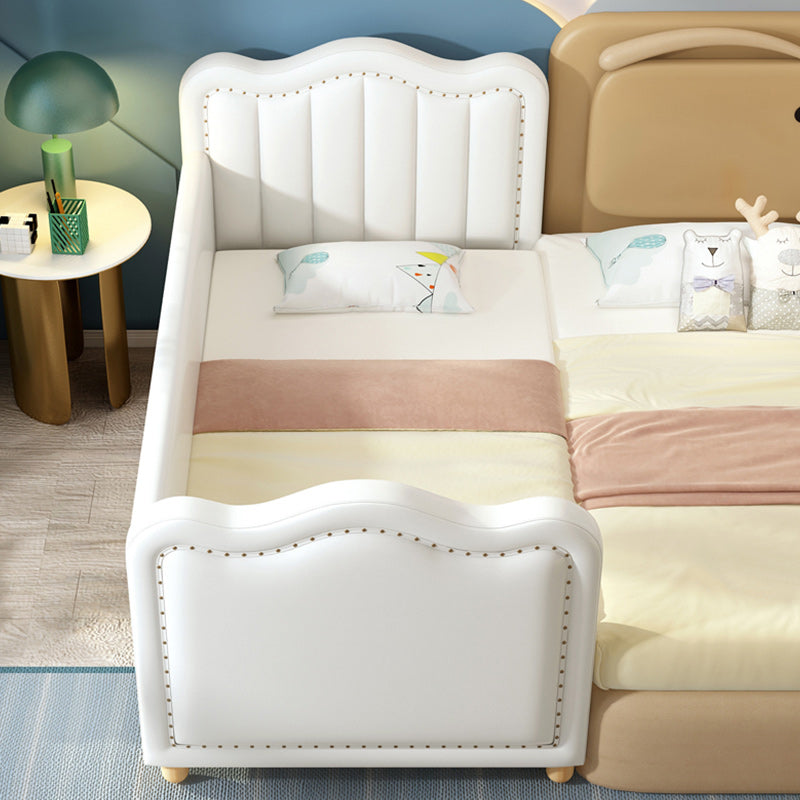 Modern Grey Nursery Crib Wooden Upholstered Rectangle Baby Crib