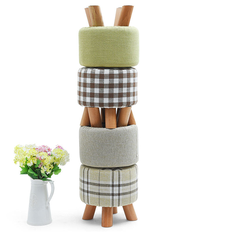 Fabric Standard Stool Modern Style Simple Household Footstool
