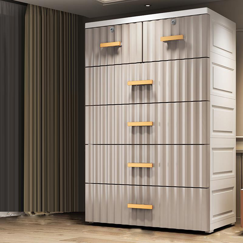Plastic Chest Kids Nightstand Modern Nursery Dresser with 6 Drawers