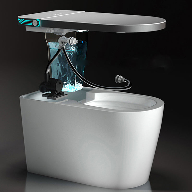 Contemporary Siphon Jet Flush Toilet 1-Piece Toilet Bowl for Bathroom