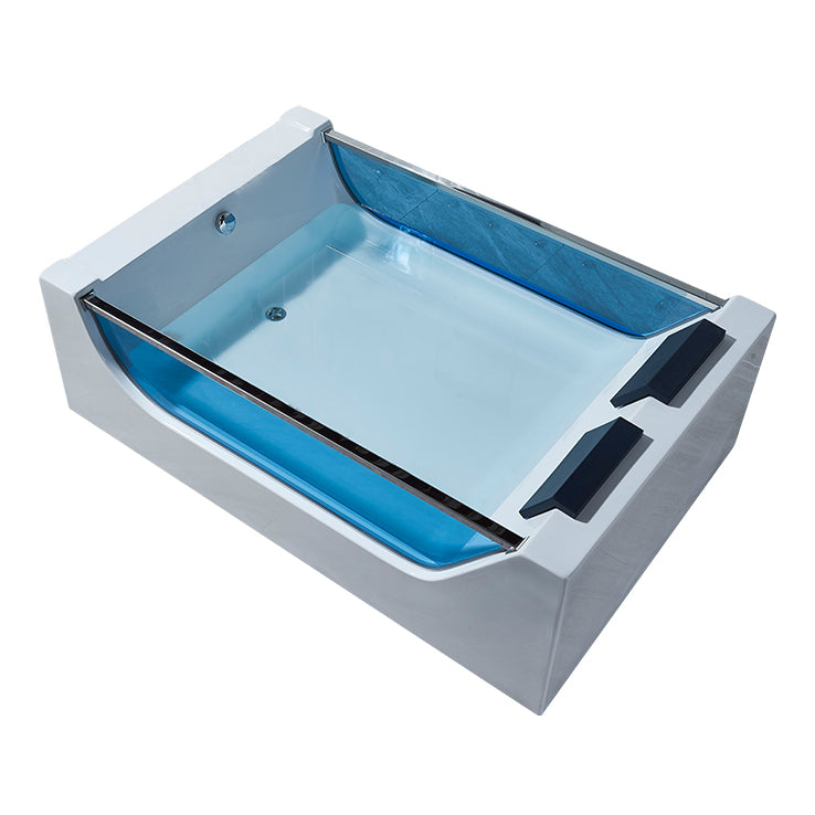 Modern Acrylic Bath Freestanding Soaking White Rectangular Bathtub