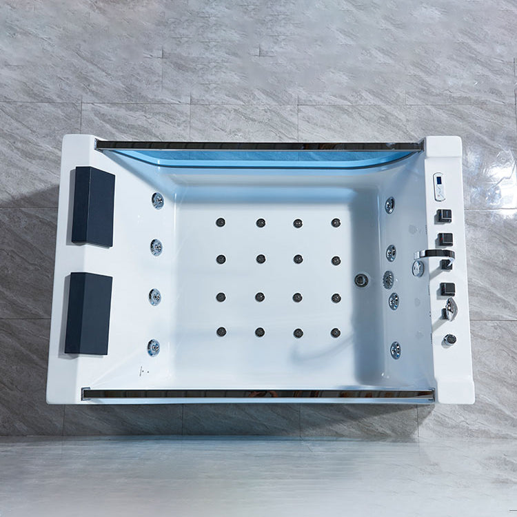 Modern Acrylic Bath Freestanding Soaking White Rectangular Bathtub