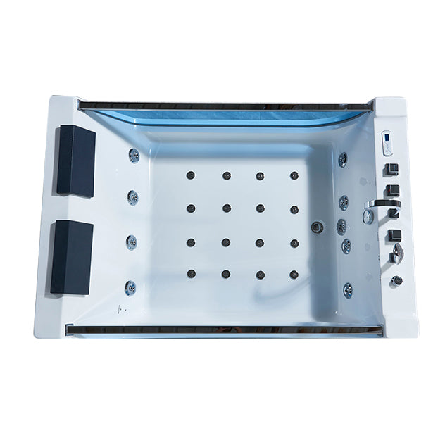 Modern Acrylic Bath Freestanding Soaking White Rectangular Bathtub