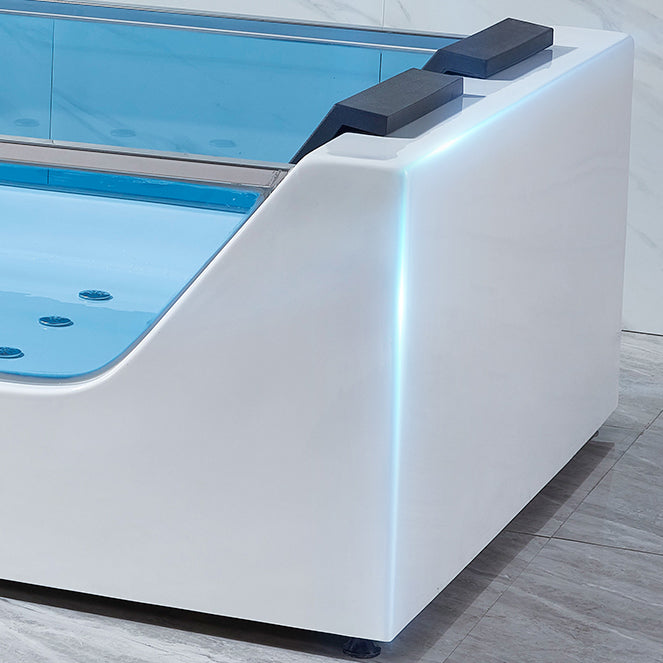 Modern Acrylic Bath Freestanding Soaking White Rectangular Bathtub