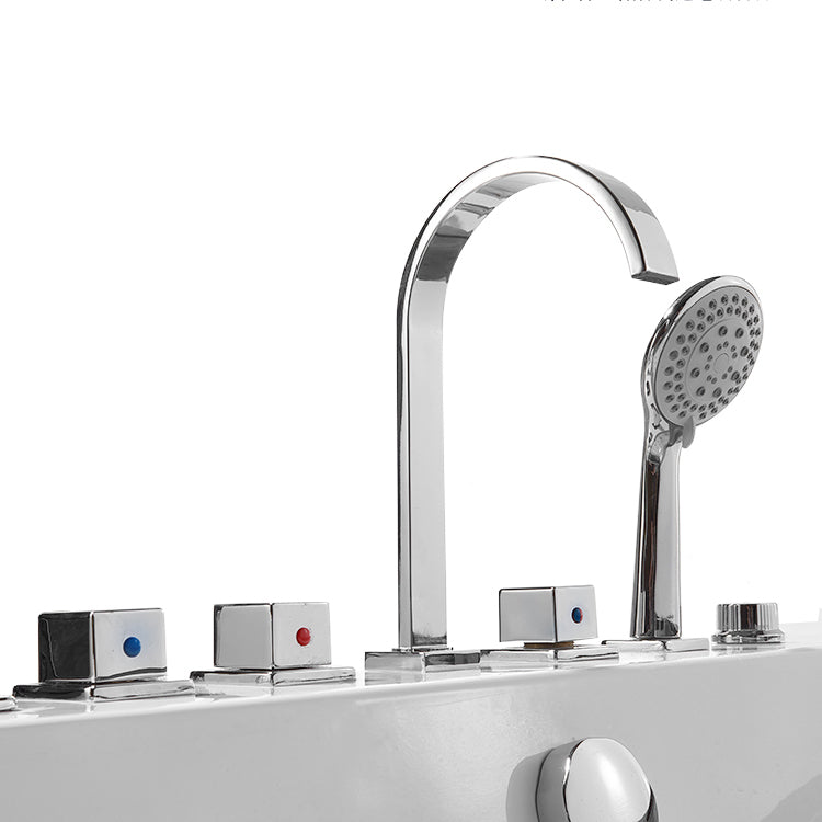 Modern Acrylic Bath Freestanding Soaking White Rectangular Bathtub