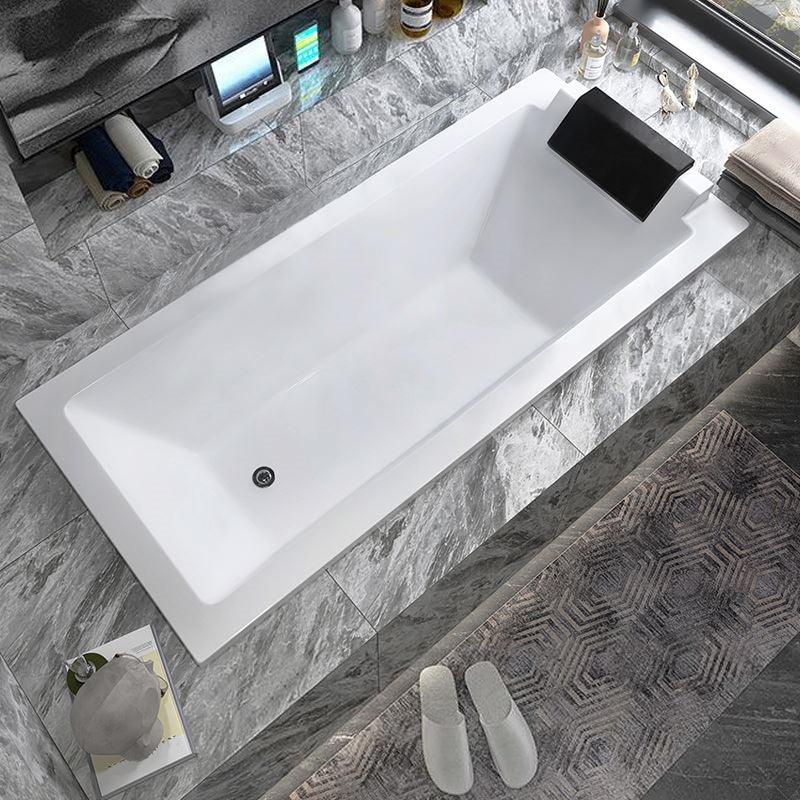 Drop-in White Bath Modern Soaking Acrylic Rectangular Bathtub