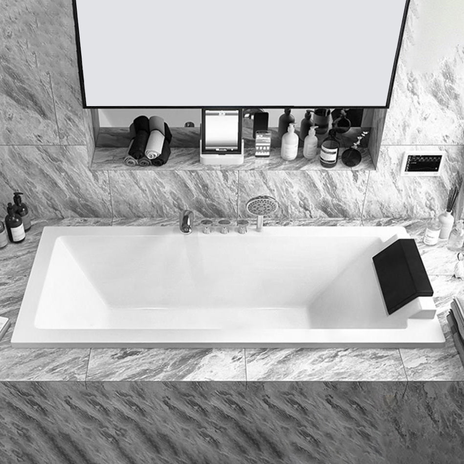 Drop-in White Bath Modern Soaking Acrylic Rectangular Bathtub