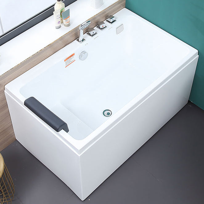 Soaking Bathtub Antique Finish Rectangular Back to Wall Bath