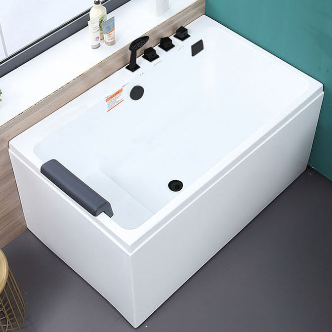 Soaking Bathtub Antique Finish Rectangular Back to Wall Bath