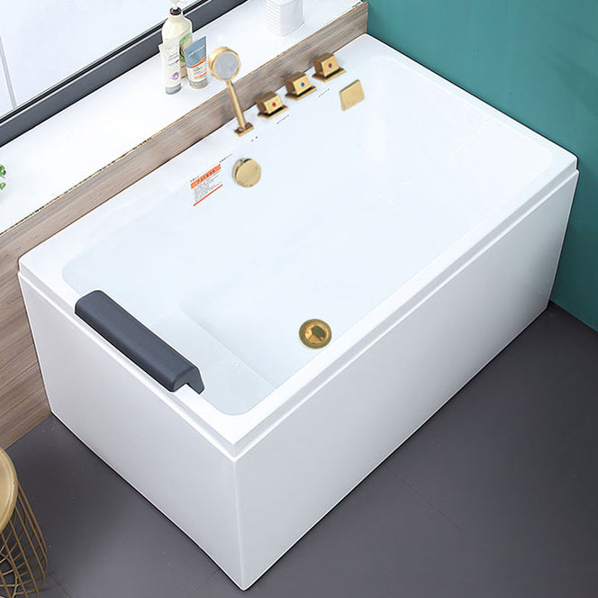 Soaking Bathtub Antique Finish Rectangular Back to Wall Bath