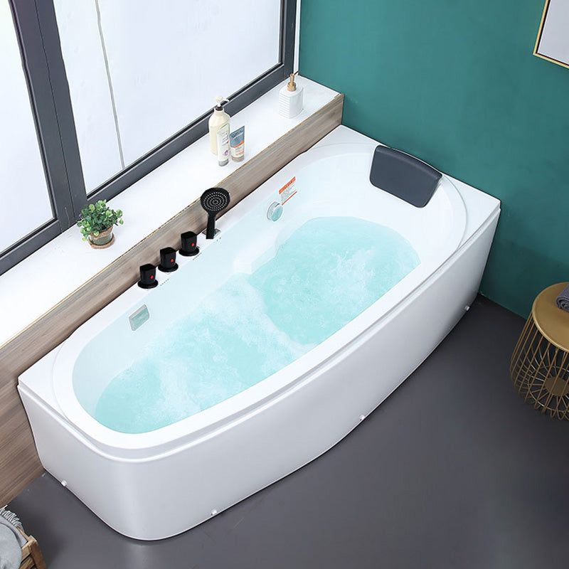 Modern Acrylic Bath Soaking Corner White Bathtub , 29.92-inch Wide