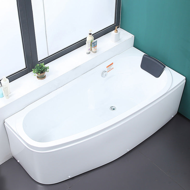 Modern Acrylic Bath Soaking Corner White Bathtub , 29.92-inch Wide