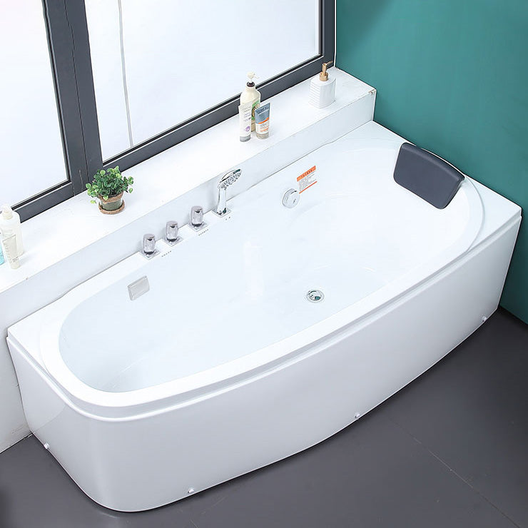 Modern Acrylic Bath Soaking Corner White Bathtub , 29.92-inch Wide