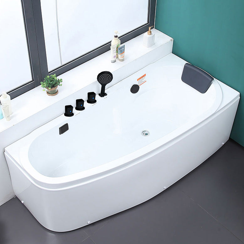 Modern Acrylic Bath Soaking Corner White Bathtub , 29.92-inch Wide