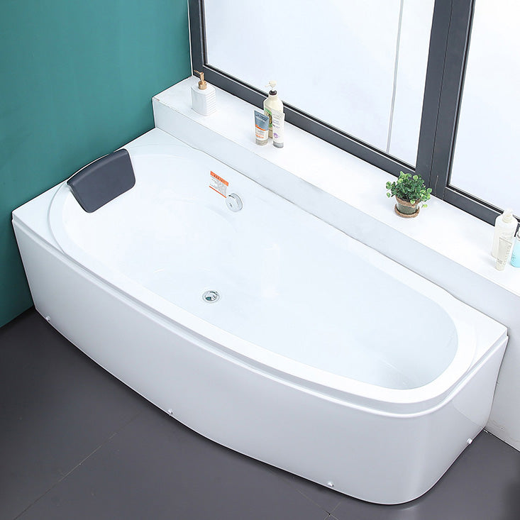 Modern Acrylic Bath Soaking Corner White Bathtub , 29.92-inch Wide