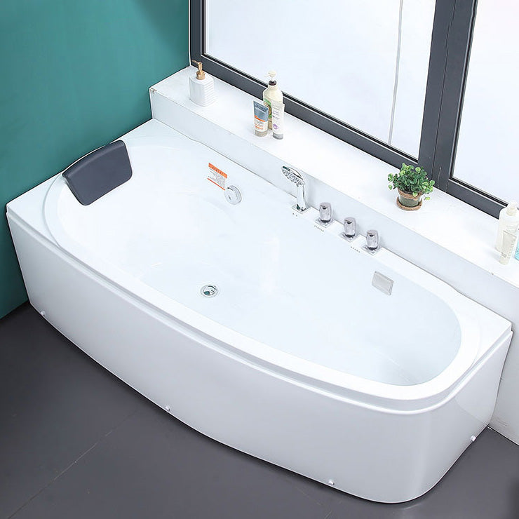 Modern Acrylic Bath Soaking Corner White Bathtub , 29.92-inch Wide