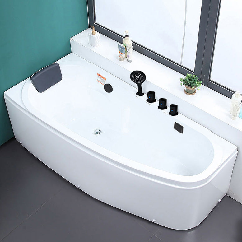 Modern Acrylic Bath Soaking Corner White Bathtub , 29.92-inch Wide