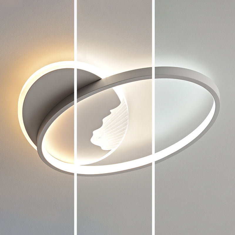 Contemporary Flush Mount Metal Ceiling Mounted Fixture for Bedroom