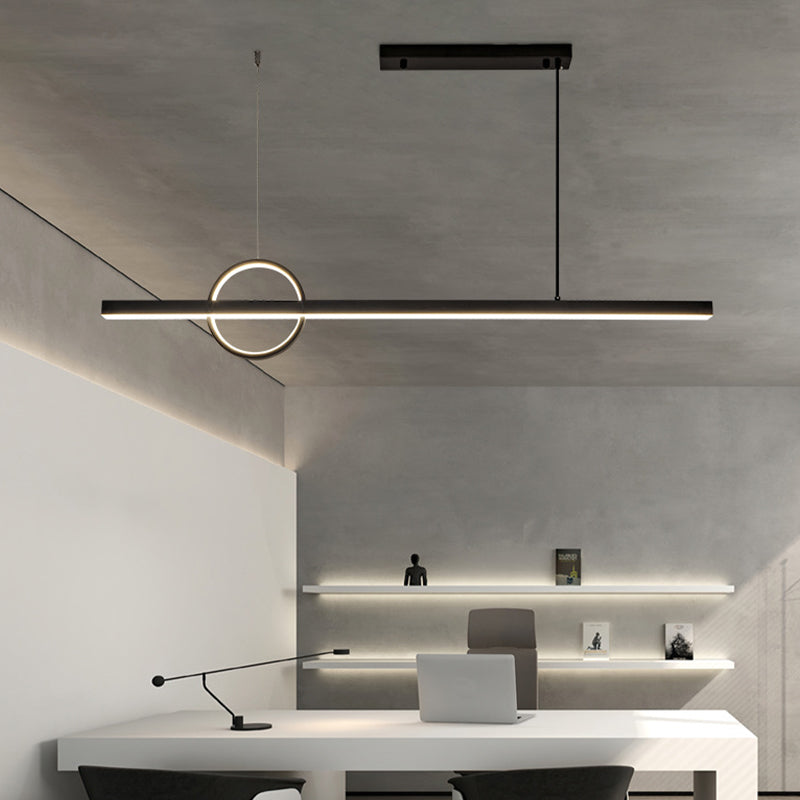 Black Metal Ceiling Light Modernism LED Kitchen Island Lighting for Home
