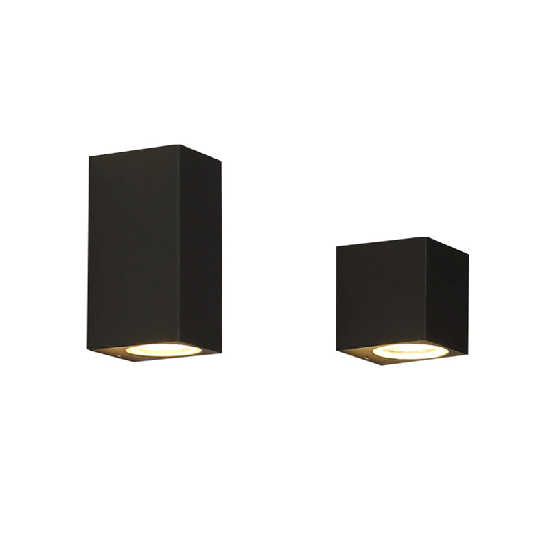 Aluminum and Glass LED Wall Lighting in Black Contemporary Wall Mount Fixture