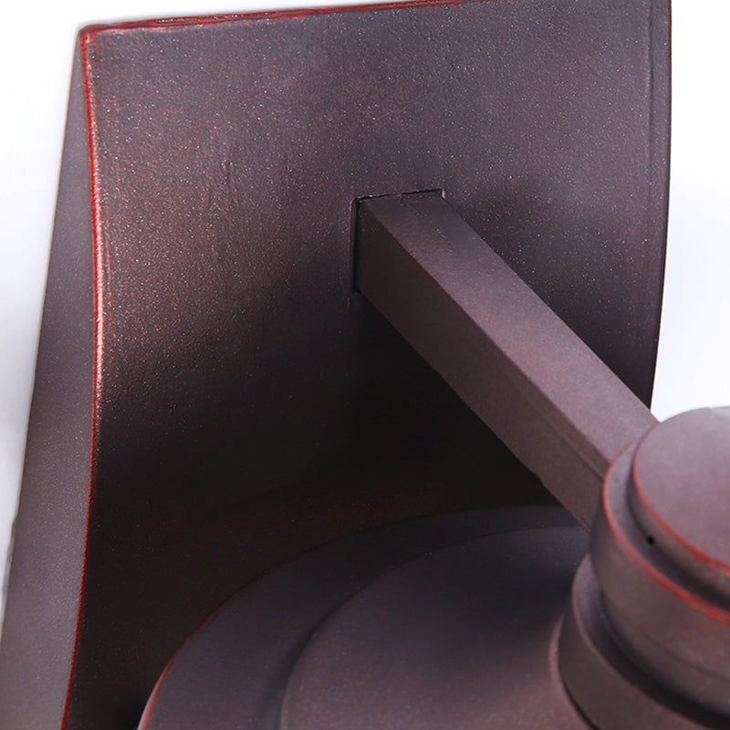 Half Cylinder Shape Glass Wall Lighting Industrial 1 Light Wall Mounted Light in Brown