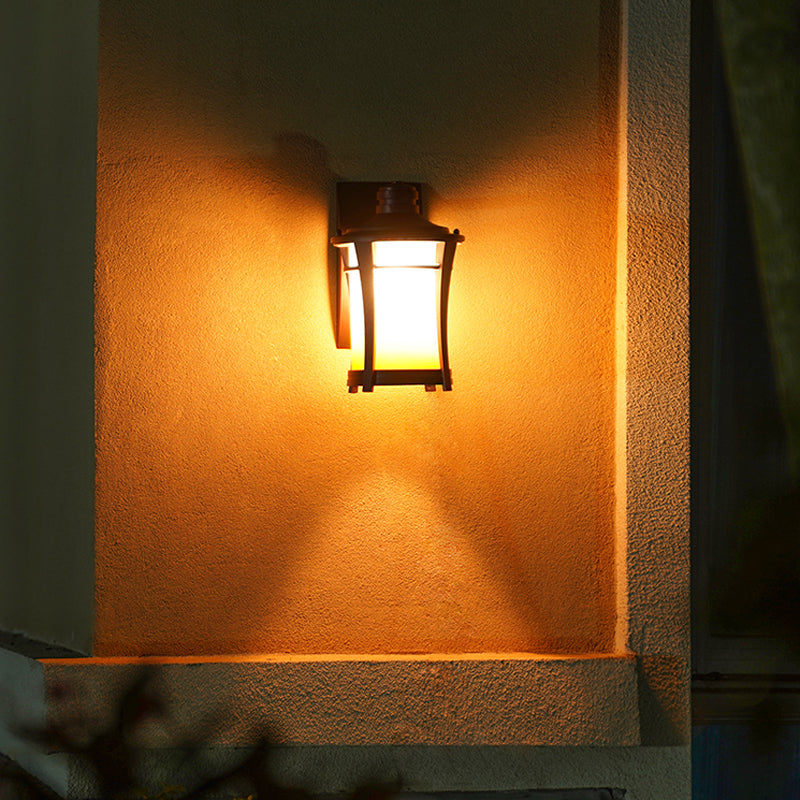 Half Cylinder Shape Glass Wall Lighting Industrial 1 Light Wall Mounted Light in Brown