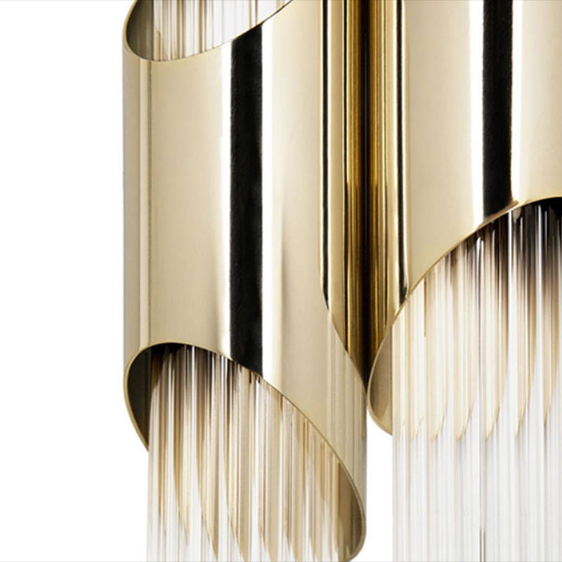 Linear Shape Metal Vanity Light Modern Style Multi Lights Vanity Light Fixture in Gold