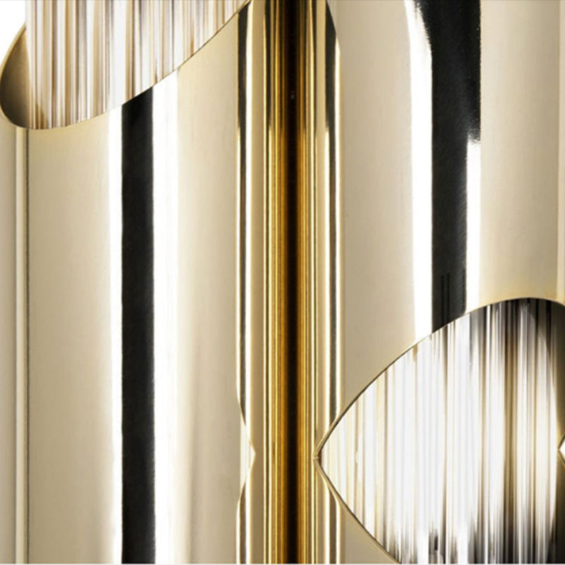 Linear Shape Metal Vanity Light Modern Style Multi Lights Vanity Light Fixture in Gold