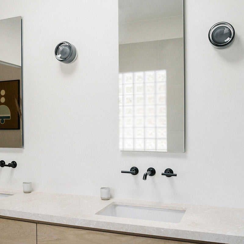 Modernism Single Silver Bathroom Vanity Light Shaded LED Round Bath Bar