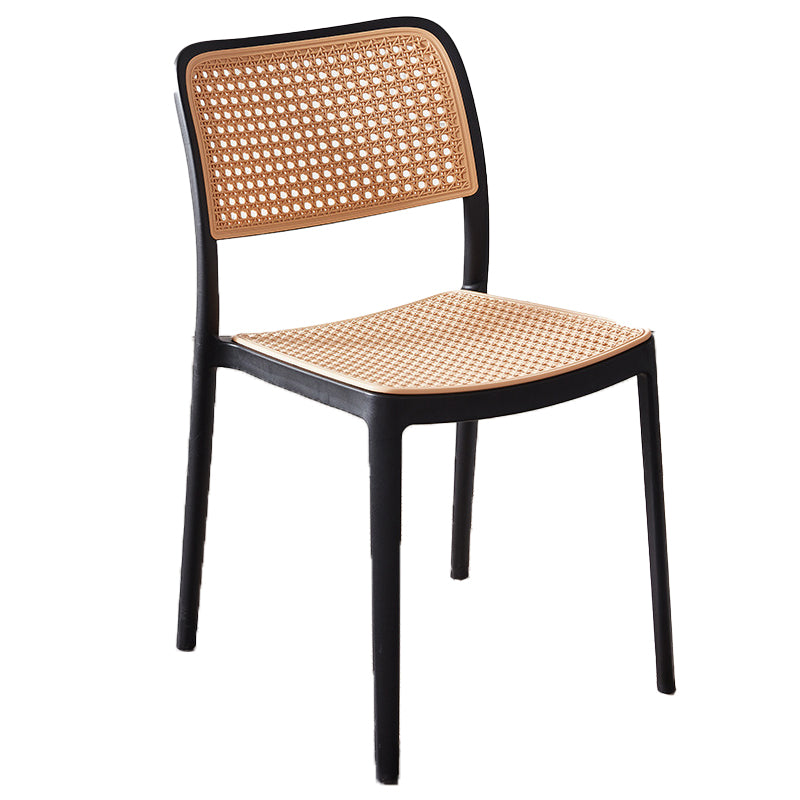 Tropical Dining Side Chair Plastic Outdoor Bistro Chairs with Arm