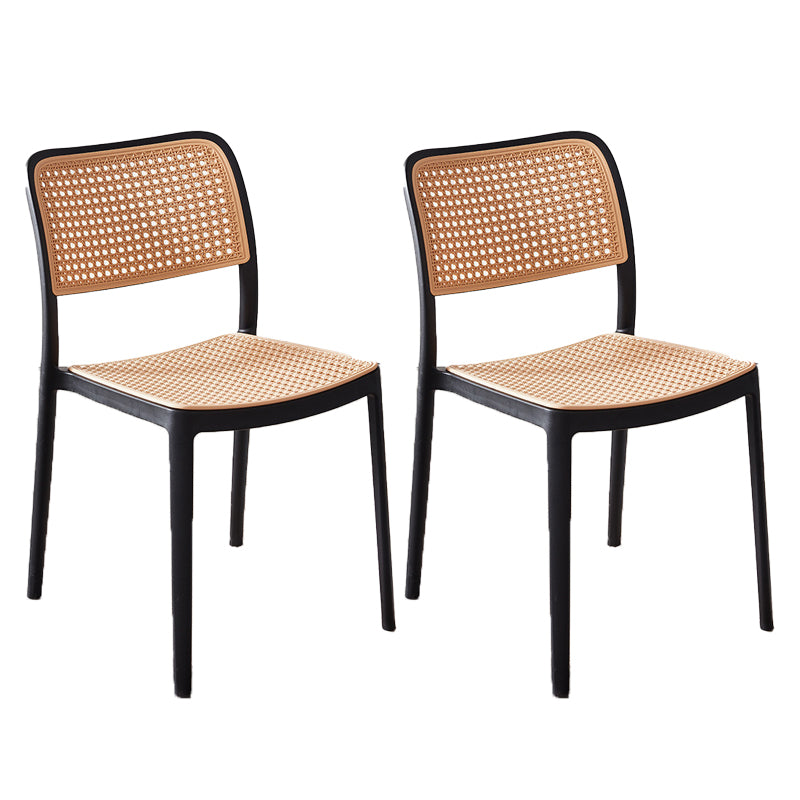 Tropical Dining Side Chair Plastic Outdoor Bistro Chairs with Arm