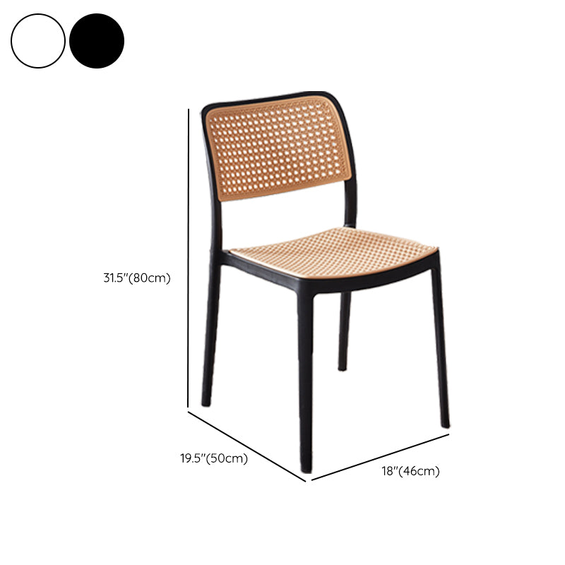 Tropical Dining Side Chair Plastic Outdoor Bistro Chairs with Arm