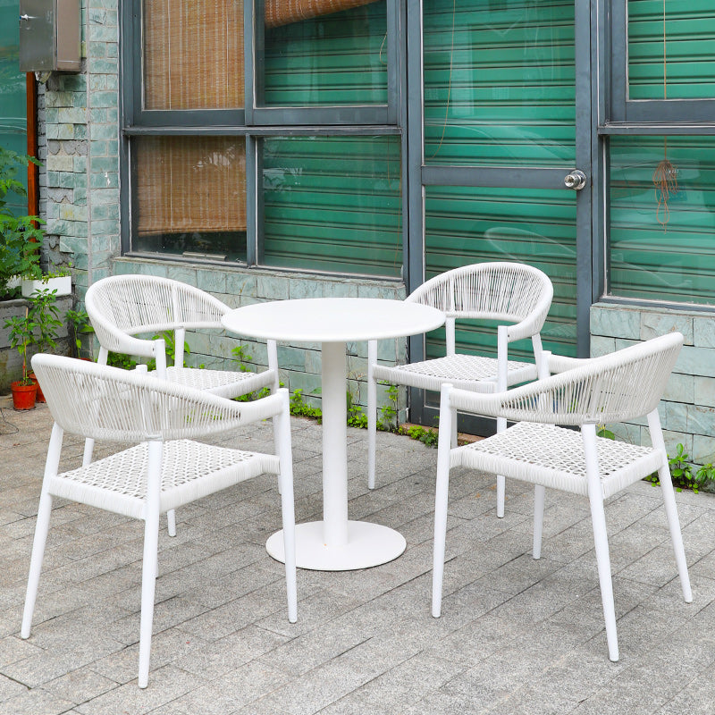 Tropical Rattan Armchair White UV Protective Dining Armchair