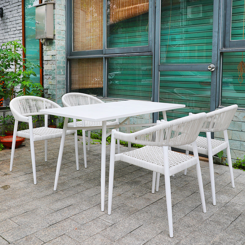 Tropical Rattan Armchair White UV Protective Dining Armchair