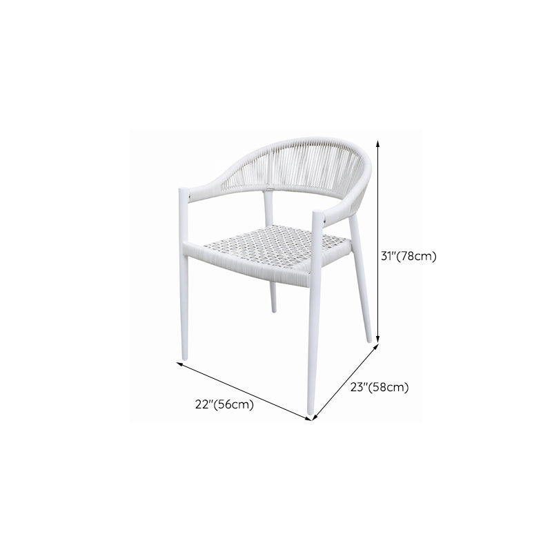 Tropical Rattan Armchair White UV Protective Dining Armchair
